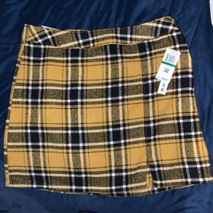 Yellow Plaid Mini Skirt